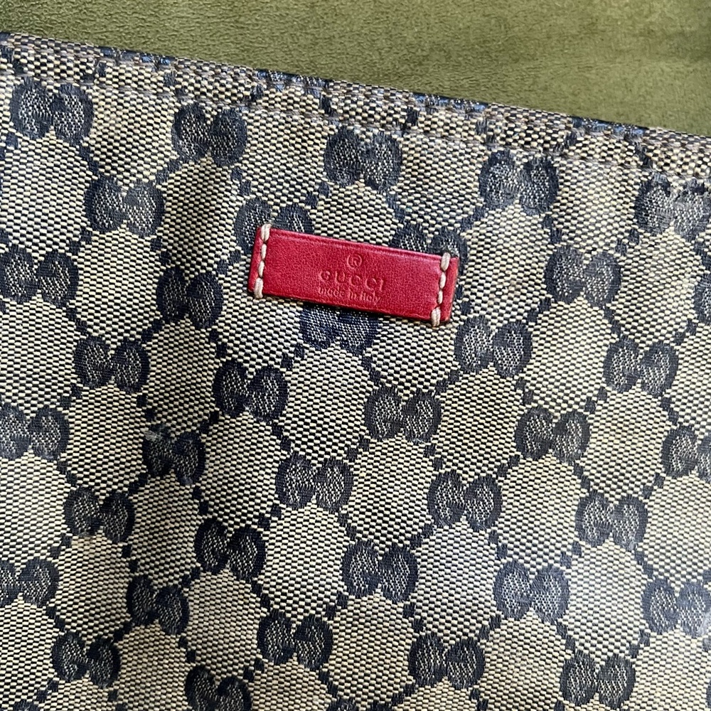 Gucci GG Crystal Crossbody Bag Beige Blue Red Strap - Picture 2 of 10